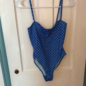 Doen Blue Patterned One Piece Swimsuit